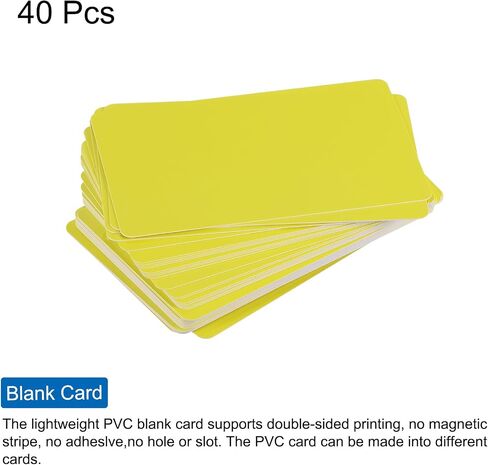 MECCANIXITY 40pcs Blank PVC Cards Color, CR80 15Mil Plastic Cards Blank ID Card Waterproof for ID Badge, Credit Cards, Identification Badges, Printer, Green in Saudi Arabia