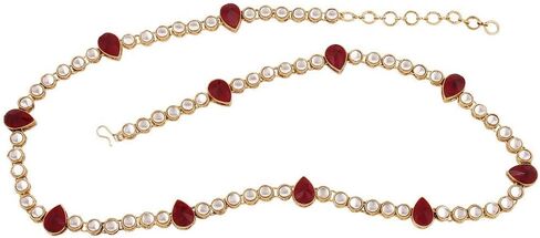 I Jewels 18k Gold Plated Indian Wedding Bollywood Faux Kundan Waist Chain/Kamar Patta/Belly Chain Indian Jewelry for Women(B005) in Saudi Arabia