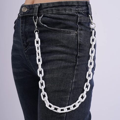 YERTTER Cute Color Chunky Acrylic Pants Chain Jeans Chain Pocket Chain Punk Link Chain Hiphop Grunge Pant Accessories for Women Men Egirls in Saudi Arabia