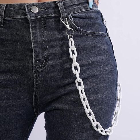 YERTTER Cute Color Chunky Acrylic Pants Chain Jeans Chain Pocket Chain Punk Link Chain Hiphop Grunge Pant Accessories for Women Men Egirls in Saudi Arabia