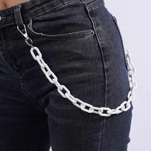 YERTTER Cute Color Chunky Acrylic Pants Chain Jeans Chain Pocket Chain Punk Link Chain Hiphop Grunge Pant Accessories for Women Men Egirls in Saudi Arabia