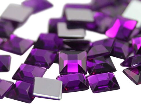 Allstarco 8mm Flat Back Square Acrylic Rhinestones Small Face Gems Body Jewels Card Making Embelishments - 250 Pieces (Assorted Colors) in Kuwait