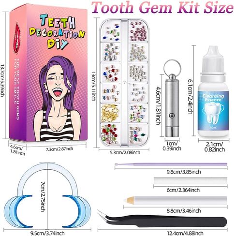 Rhinestones, Clear Nail Gems Colourful Tooth Jewelry Gems Kit -Professional Tiny Glass Nail Diamonds Jewel Kit Stone Flatback Butterfly Gold Shiny Star Love Crystals Rhinestone for Festival Party in Kuwait