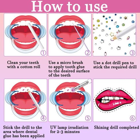 Rhinestones, Clear Nail Gems Colourful Tooth Jewelry Gems Kit -Professional Tiny Glass Nail Diamonds Jewel Kit Stone Flatback Butterfly Gold Shiny Star Love Crystals Rhinestone for Festival Party in Kuwait