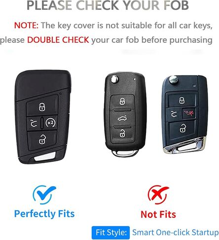 غطاء مفتاح Fob من OFFCURVE لسيارة Volkswagen Special Key Fob غطاء حامل لـ 2018-2022 VW Atlas Golf Alltrack Atlas Jetta Passat Arteon iguan Smart 4 أزرار ملحقات Key Fob، أرجواني in Kuwait