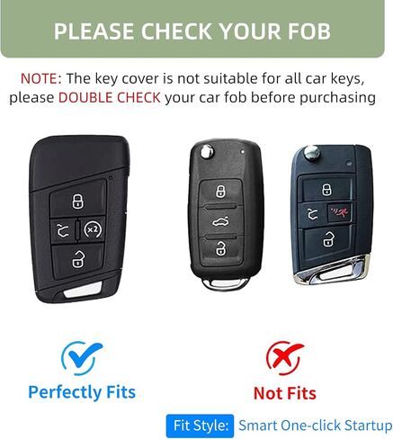 غطاء مفتاح Fob من OFFCURVE لسيارة Volkswagen Special Key Fob غطاء حامل لـ 2018-2022 VW Atlas Golf Alltrack Atlas Jetta Passat Arteon iguan Smart 4 أزرار ملحقات Key Fob، أرجواني in Kuwait