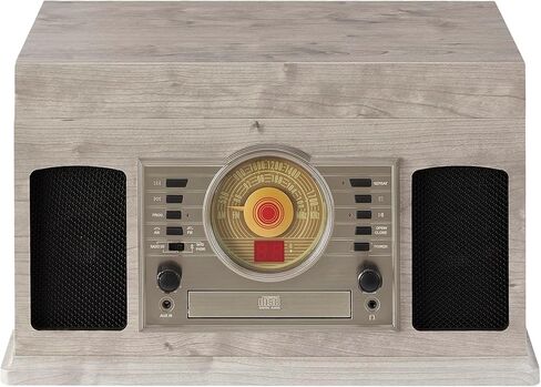 مركز كروسلي CR7011A-GY ماكوين الترفيهي مع بلوتوث وراديو AM/FM ومشغل أقراص مضغوطة وسطح كاسيت ومدخل Aux-in، رمادي in Kuwait