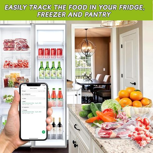 أكياس تفريغ الهواء من بوكس ​​ليجيند مع تطبيق إدارة الطعام مقاس 11 بوصة × 50 بوصة (عبوة من قطعتين)، أكياس حفظ الطعام مع رموز شريطية لتتبع الطعام، أكياس تفريغ مفرغة خالية من البيسفينول A لفيديو Sous Vide، وتخزين الطعام، وإعداد الوجبات in Kuwait