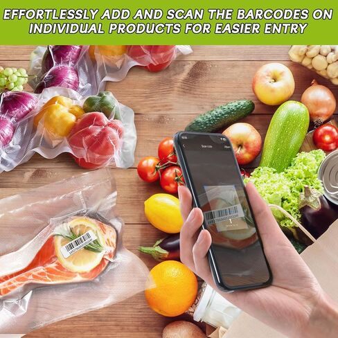 أكياس تفريغ الهواء من بوكس ​​ليجيند مع تطبيق إدارة الطعام مقاس 11 بوصة × 50 بوصة (عبوة من قطعتين)، أكياس حفظ الطعام مع رموز شريطية لتتبع الطعام، أكياس تفريغ مفرغة خالية من البيسفينول A لفيديو Sous Vide، وتخزين الطعام، وإعداد الوجبات in Kuwait