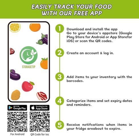 BoxLegend Vacuum Sealer Bags with Food Management APP 11’’x 50’ (2 Pack), Food Saver Bags Rolls with Barcodes for Food Tracking, BPA Free Vacuum Seal Bags for Sous Vide, Food Storage, Meal Prep in Saudi Arabia