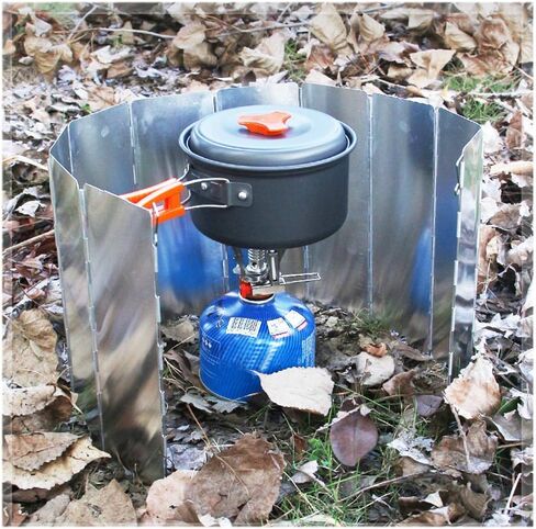 الزجاج الأمامي لموقد التخييم، 10 ألواح من الألومنيوم للتخييم وخفيفة الوزن وقابلة للطي وموقد التعبئة للزجاج الأمامي. in Kuwait