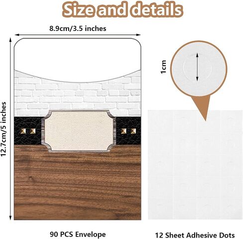 Zonon 90 Pieces Library Pockets Small Library Envelopes Self-Adhesive Packets Envelopes Library Card Pockets with 240 Pieces Glue Points for School Library Office Task Trackers Present Tag in Saudi Arabia