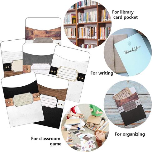 Zonon 90 Pieces Library Pockets Small Library Envelopes Self-Adhesive Packets Envelopes Library Card Pockets with 240 Pieces Glue Points for School Library Office Task Trackers Present Tag in Saudi Arabia