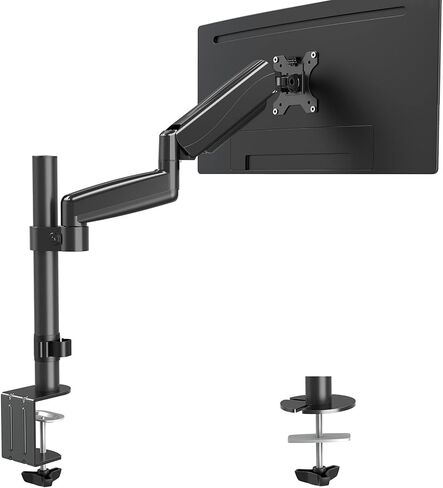 MOUNTUP Single Monitor Desk Mount, Height Adjustable Gas Spring Monitor Arm for 13-35 Inch Monitor, Heavy Duty Computer Monitor Stand Holds 6.6-26.5lbs, VESA Mount with Clamp and Grommet Base, MU6005 in Saudi Arabia