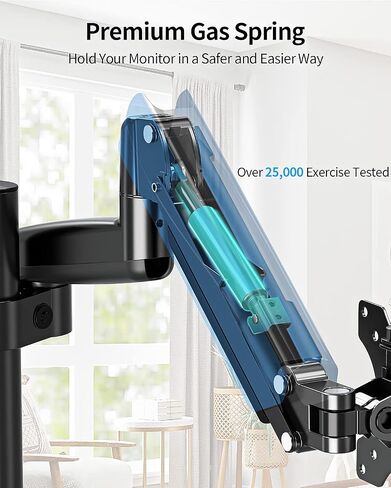 MOUNTUP Single Monitor Desk Mount, Height Adjustable Gas Spring Monitor Arm for 13-35 Inch Monitor, Heavy Duty Computer Monitor Stand Holds 6.6-26.5lbs, VESA Mount with Clamp and Grommet Base, MU6005 in Saudi Arabia