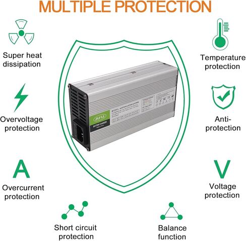 شاحن LiFePO4 58.4V 8A 467W لبطارية LiFePO4 16S 48V علبة ألومنيوم فضية مع حماية سلامة نظام التبريد in Saudi Arabia
