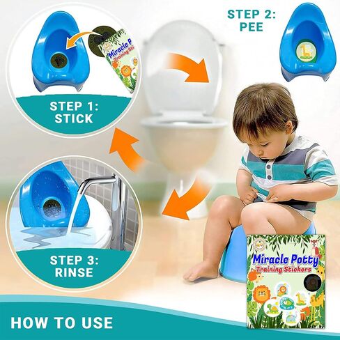 Miracle Potty Training Color Changing Stickers for Girls and Boys | Jungle Animal Toddler Potty Training Seat Toilet Sticker | Use with or Without Printable Potty Chart Or Potty Watch | 5 Pack in Saudi Arabia