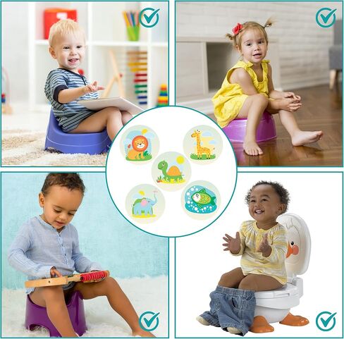 Miracle Potty Training Color Changing Stickers for Girls and Boys | Jungle Animal Toddler Potty Training Seat Toilet Sticker | Use with or Without Printable Potty Chart Or Potty Watch | 5 Pack in Saudi Arabia