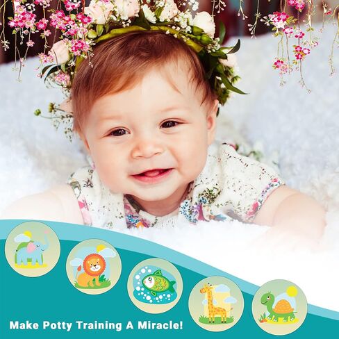 Miracle Potty Training Color Changing Stickers for Girls and Boys | Jungle Animal Toddler Potty Training Seat Toilet Sticker | Use with or Without Printable Potty Chart Or Potty Watch | 5 Pack in Saudi Arabia