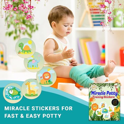 Miracle Potty Training Color Changing Stickers for Girls and Boys | Jungle Animal Toddler Potty Training Seat Toilet Sticker | Use with or Without Printable Potty Chart Or Potty Watch | 5 Pack in Saudi Arabia