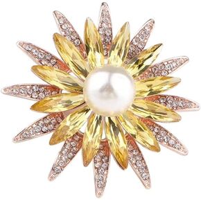 Flower Brooches Pins for Women Fashion Brooch for Women, Floral Women's Brooches & Pins Elegant Crystals Rhinestone Women Corsage Pin, YEFUNLIY Brooches for Wedding Bouquet