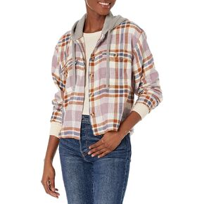 Lucky Brand Women's Plaid Cropped Hoodie