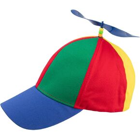 Hats Rainbow Hat Detachable Adult Propeller Sports Caps Baseball Dragonfly Cap Helicopter Top Brightly Rainbow Color Blue Brim