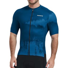 Santic Men’s Cycling Jersey Short Sleeve Bike Shirts for Men Bicycle Jacket with Pockets Breathable & Quick Dry Yorkson