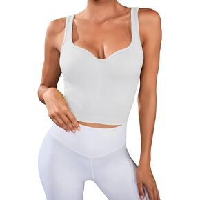 Women's Summer Basic Crop Tops Sleeveless Camisole Shirts Ribbed Knit Workout Yoga Tank Tops