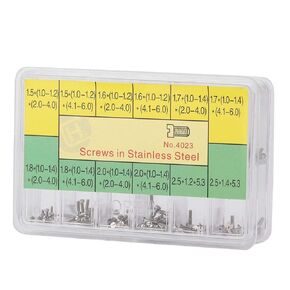 Wosune Watch Back Case Screw, Stainless Steel Cross Screw Watch Repairing Screw Mini Small Screws Kits Watch Back Screw, for Keyboard Repair Glasses Watchemakers(4023)
