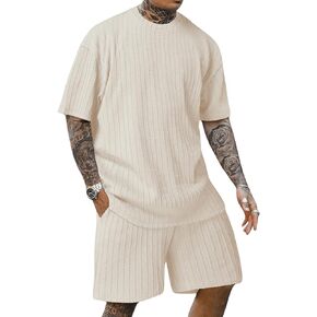 GORGLITTER Men's Casual Short Sets Outfits 2 Piece Tracksuits with Pockets