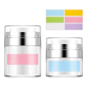 DragonflyDreams 2 Packs Airless Pump Jar, Lotion Dispenser With Pump, Travel Containers For Lotions And Creams Leak Proof, Portable Refillable Cosmetic Jars for Makeup, Essence,Moisturizer in Kuwait