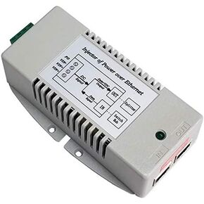 10-15V Wire Terminal Input, DCDC Converter and 56V 50W Gigabit Passive PoE Inserter, Shielded and Surge Protected, Low Voltage Disconnect
