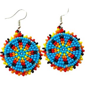 Handmade Cute Seed Beaded Earrings 1.2 Round in Kuwait
