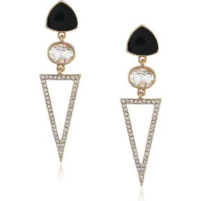Bohemian Triangle Drop Dangle Earrings 925 Silver Needle Geometric Crystal Long Tassel Pendant Studs Earrings Lightweight Statement Jewelry For Women Girls