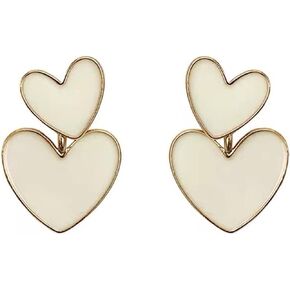 Lovely Love Heart Drop Earring Retro Statement Peach Heart Dangle Earring for Women Girl Teen Lightweight Valentine's Day Gift 80s Costumes Jewelry