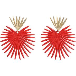 DIYANMMY Punk Heart Simplicity Dangle Earrings Tassel Geometric Exaggerated Earrings Minimalist Ear Jewelry for Women Girls