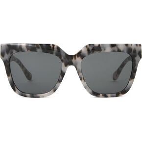 Sonix Square Oversized Fashion Sunglasses for Women Avalon Milk Tort Frame, Black UV Protection Lens
