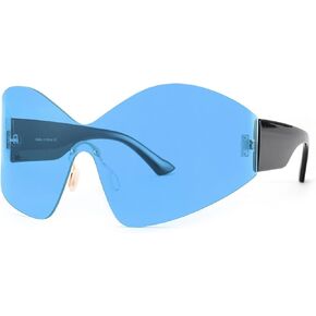 Louriy Oversized Sunglasses Womens Mens Fashion Rimless Y2k Shades Trendy Shield Wrap Around Sun glasses
