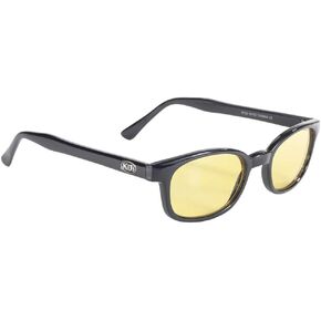 Pacific Coast Sunglasses X-KD's Biker Sunglasses Black Frames & Yellow Lenses
