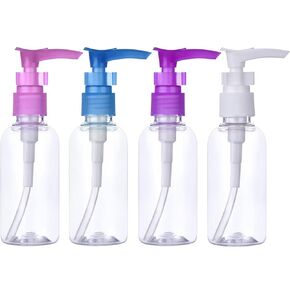 Transparent Travel Bottles Pump Bottle Lotion Dispenser Bottle, 4 Pieces (100 ml)