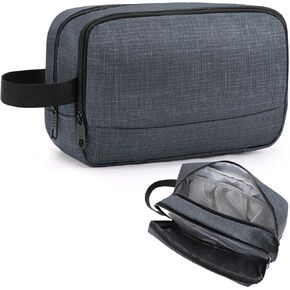 حقيبة أدوات الزينة للسفر من إم آند سي ميوزيك للرجال والنساء أثناء السفر، مجموعة أدوات الحلاقة المقاومة للماء لتنظيم ملحقات أدوات الزينة (أخضر جيشي) in Kuwait