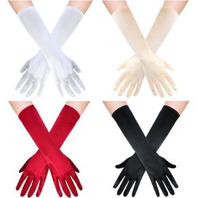 inSowni 4 Pairs Wedding Bridal Gloves for Brides Women Girls Costume Masquerade Party Ball Prom