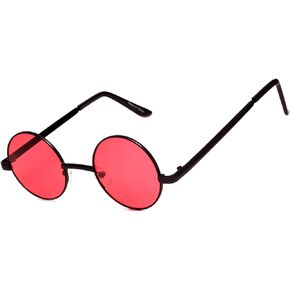 OWL Round Retro Small Circle Tint & Mirror Colored Lens 43-55 mm Sunglasses Metal