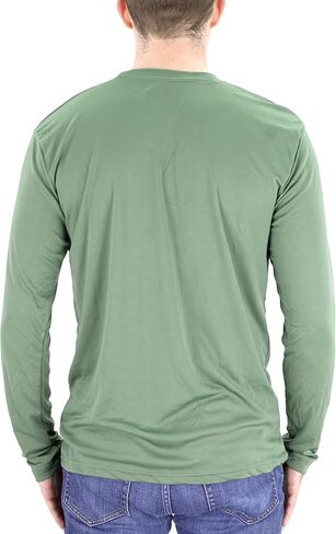 Mossy Oak Mens Camo Long Sleeve Shirt, Dri Fit Moisture Wicking Crew Neck American Flag Performance Top in Saudi Arabia