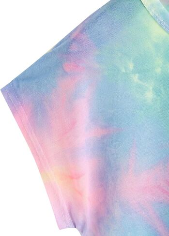 SweatyRocks Women's Tie Dye Round Neck Slim Fit Short Sleeve Crop Top T-Shirt in Saudi Arabia