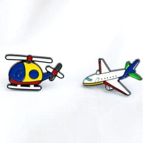 دبوس بروش للطائرة، دبوس ربطة عنق لشارة الطائرة النفاثة، دبوس بروش بتصميم كرتوني على شكل طائرة من المينا، مقاس M، معدن، خليط معدني in Kuwait