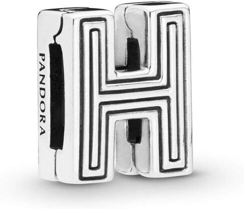 PANDORA REFLEXIONS Letter H Clip 925 Sterling Silver Charm - 798204 in Saudi Arabia