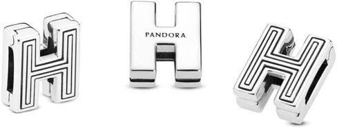 PANDORA REFLEXIONS Letter H Clip 925 Sterling Silver Charm - 798204 in Saudi Arabia