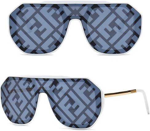 دبليو ام ايه او نظارة شمسية مربعة للنساء والرجال كبيرة عصرية للحماية من الاشعة فوق البنفسجية 400 وظلال عتيقة AM089 in Kuwait